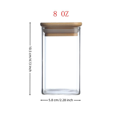 24 PCS Square Seasoning Jars Pepper Bottle Pepper Powder Bottle 240ml Glass Seasoning Jars Salt Jars