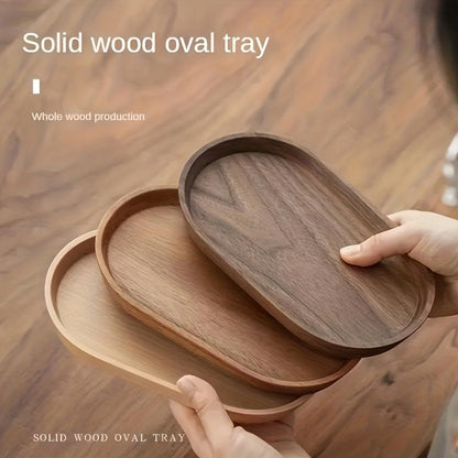 2pcs LDQ Elegant Wooden Serving Tray - Japanese Style, Space-saving Design, Perfect For Home Decor And Kitchen Accessories - Prohibited For Sale On The Temu Platform