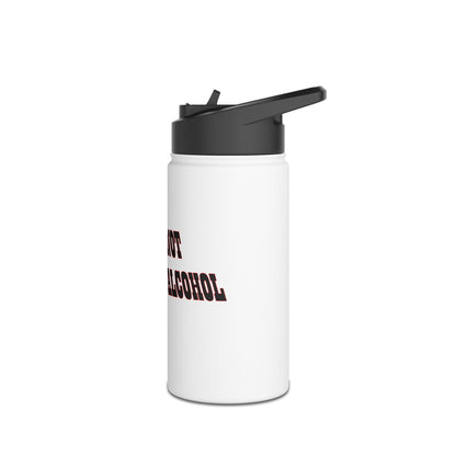 Stainless Steel Water Bottle - 'Does not contain alcohol, Travel Mug