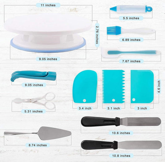 398PCS Cake Decorating Supplies Kit, Baking Tools Set For Cakes -3 Packs Springform Cake Pans Cake Rotating Turntable 48 Numbered Piping Icing Tips 4 Russian Nozzles 9 Fondant Tools For Beginners