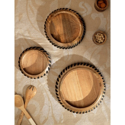 Handmade Wooden Bowl With Black Filler