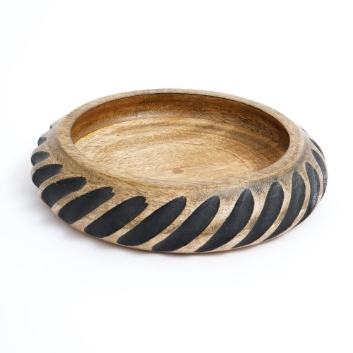 Handmade Wooden Bowl With Black Filler