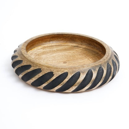 Handmade Wooden Bowl With Black Filler