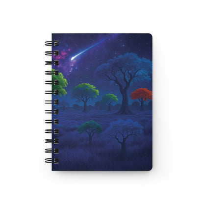 Cosmic Tree Spiral Bound Journal, Night Sky Note Pad, Gift for Writers, Dreamy Journal, Artistic Stationery, Gift for Students