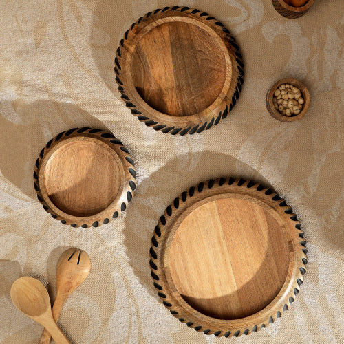 Handmade Wooden Bowl With Black Filler