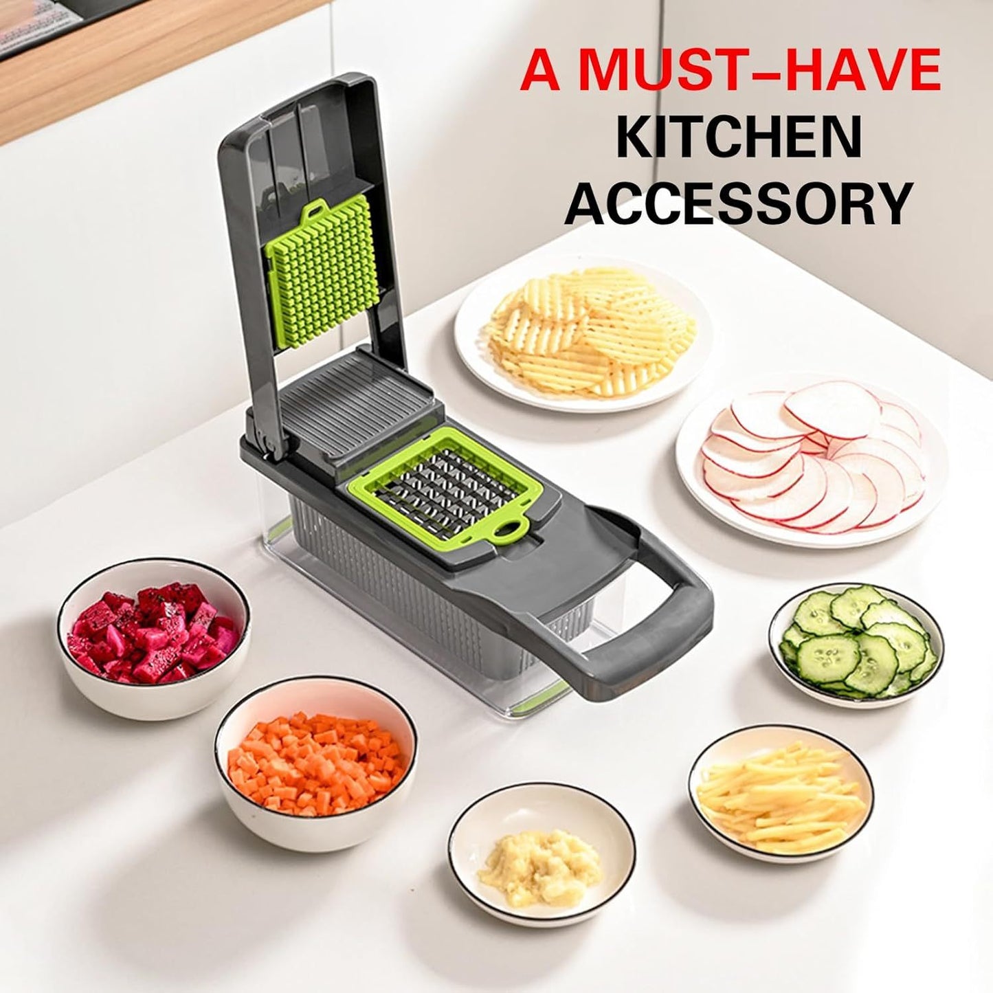 16in1 Vegetable Chopper, Fruit And Vegetable Slicer, Onion Cutter, Food Chopper With Container, Vegetable Cutter And Spiralizer Suitable For Onion Salads ,Essential Small Tools For Households