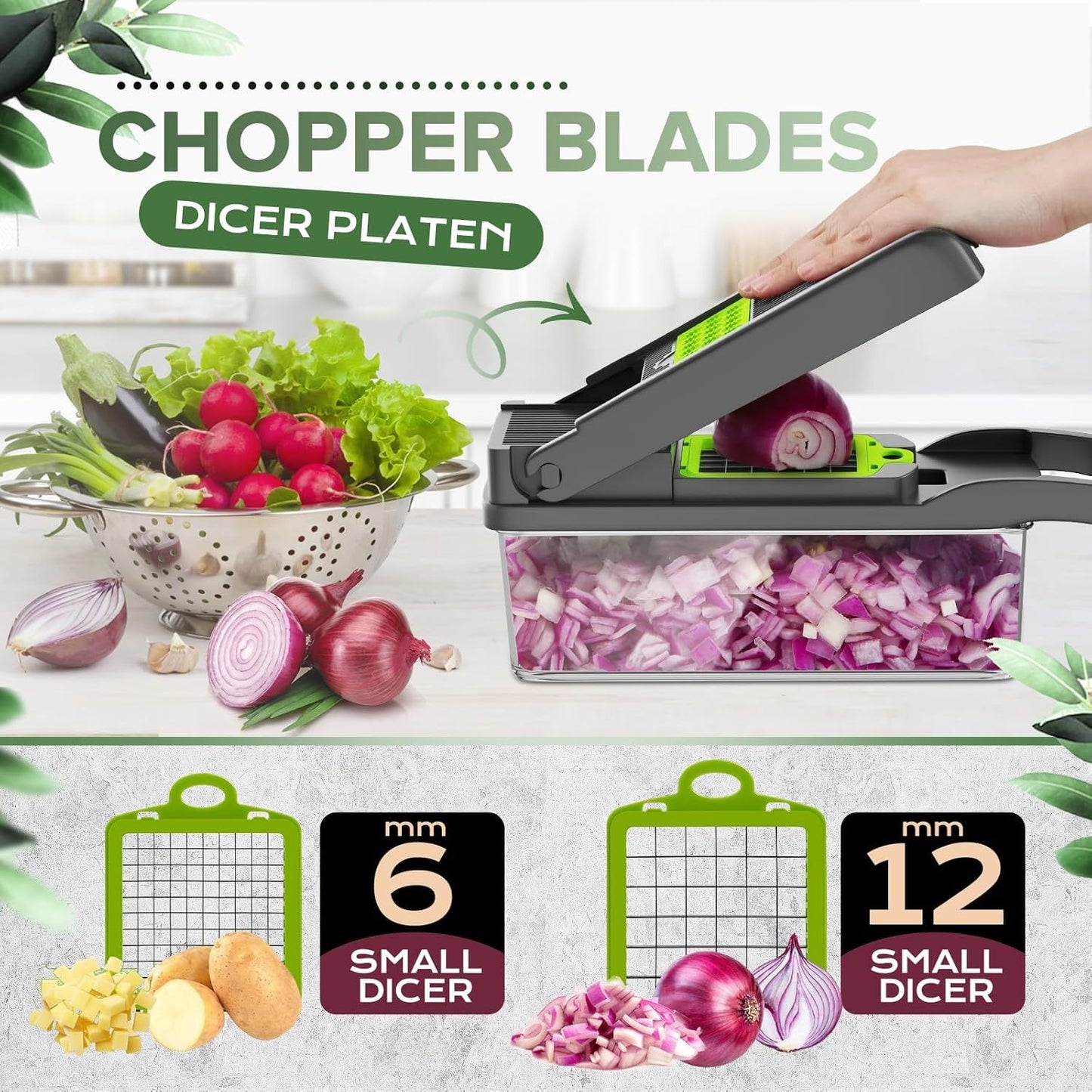 16in1 Vegetable Chopper, Fruit And Vegetable Slicer, Onion Cutter, Food Chopper With Container, Vegetable Cutter And Spiralizer Suitable For Onion Salads ,Essential Small Tools For Households