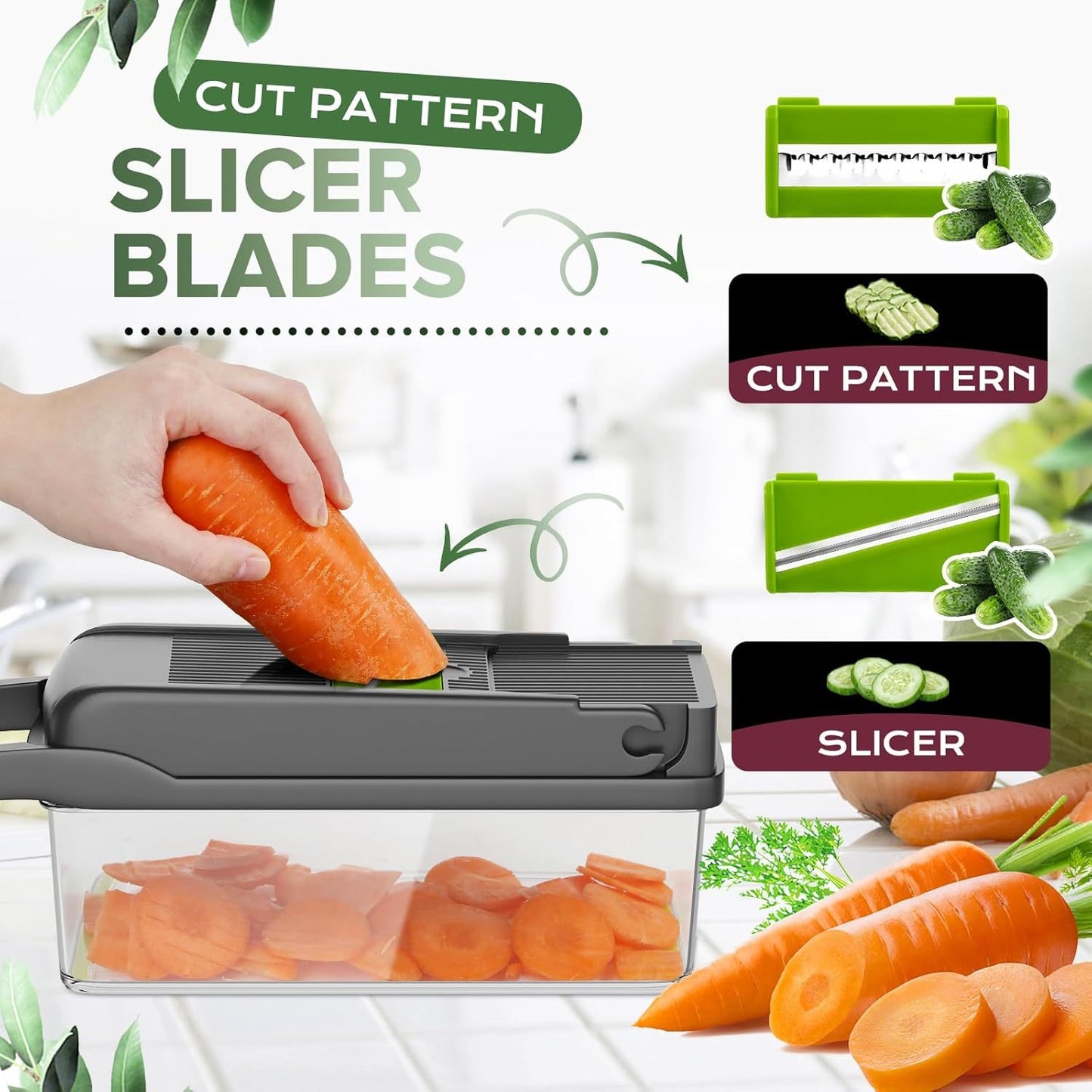 16in1 Vegetable Chopper, Fruit And Vegetable Slicer, Onion Cutter, Food Chopper With Container, Vegetable Cutter And Spiralizer Suitable For Onion Salads ,Essential Small Tools For Households